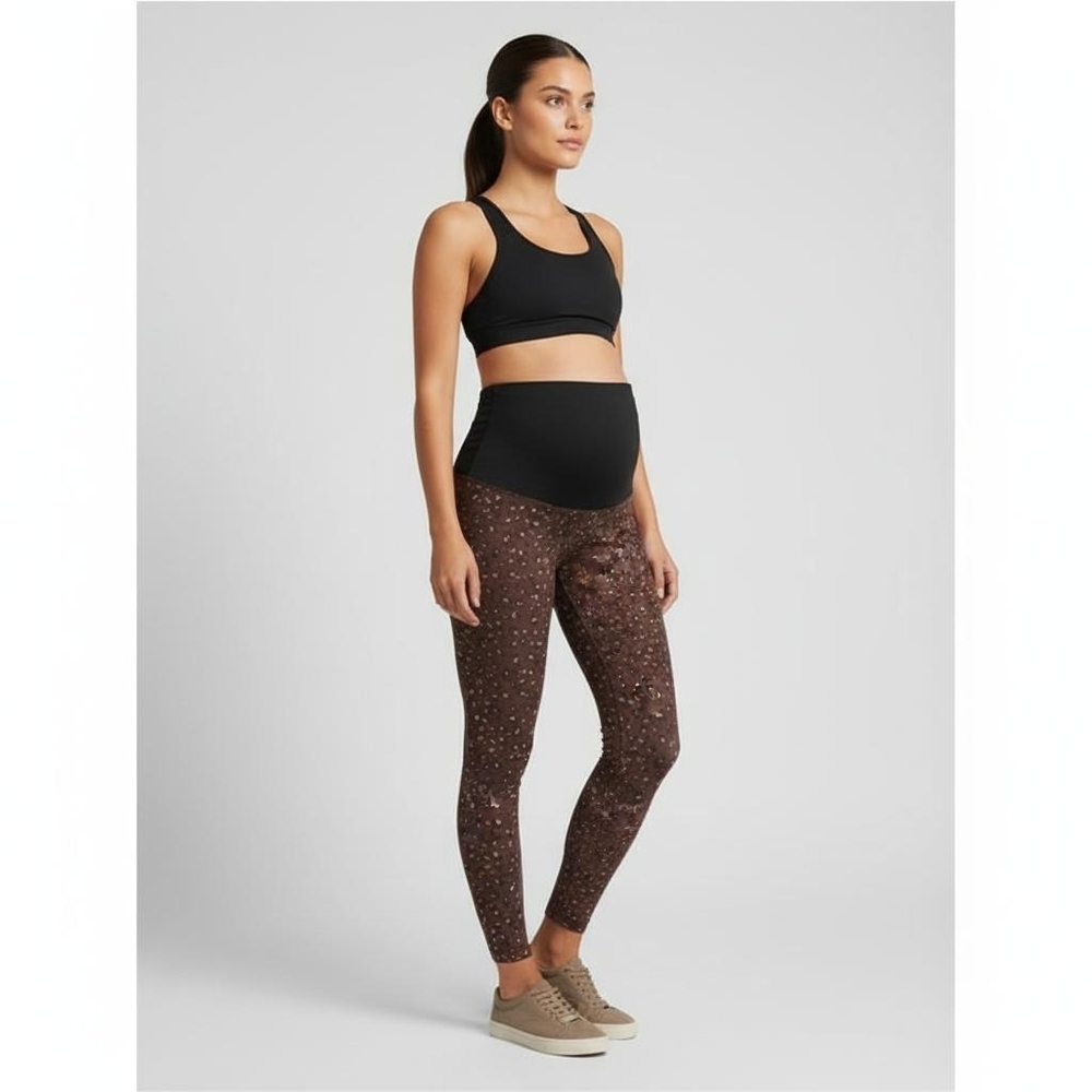 Isabel maternity by Sigrid Olsen cheetah print maternity leggings size XL